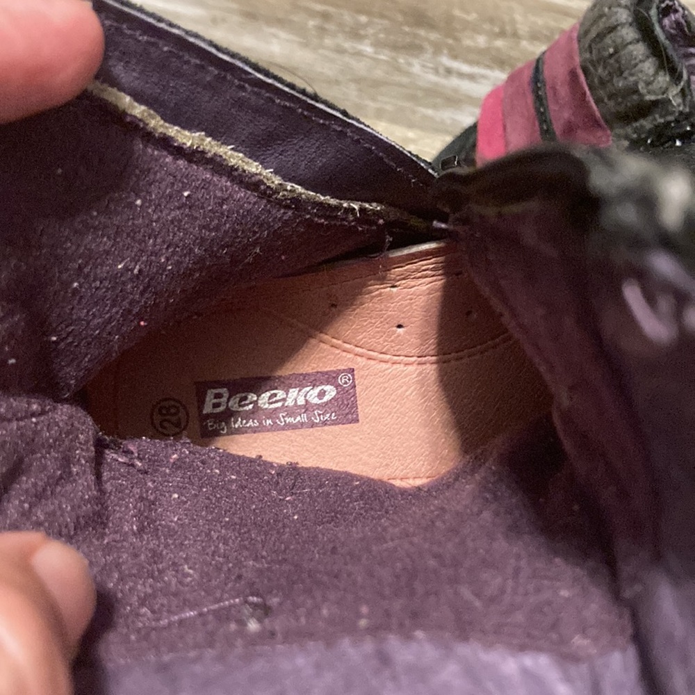 Beeko suede black, purple, pink boots. Well loved and worn sz. 28 (EU) 11 (US) - Picture 7 of 9